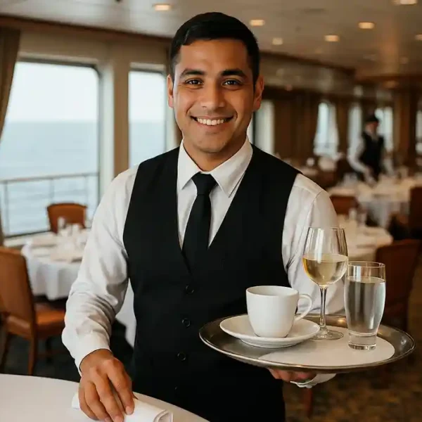 Trabaja en cruceros como camarero