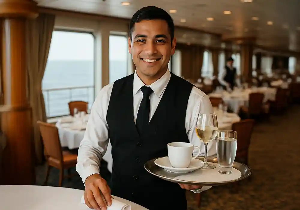 Trabaja en cruceros como camarero